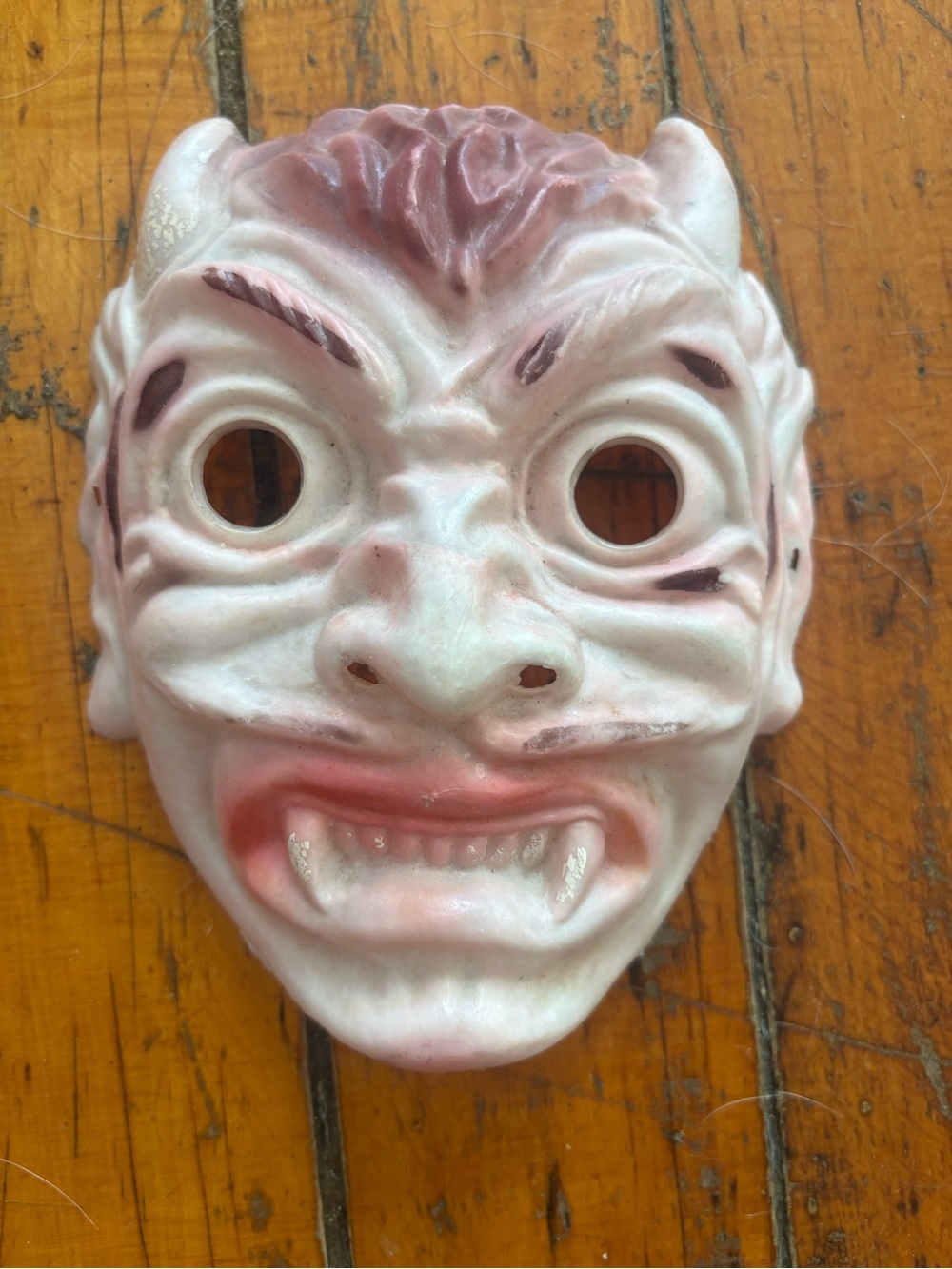 vintage 50s 60s devil satan monster plastic mask halloween